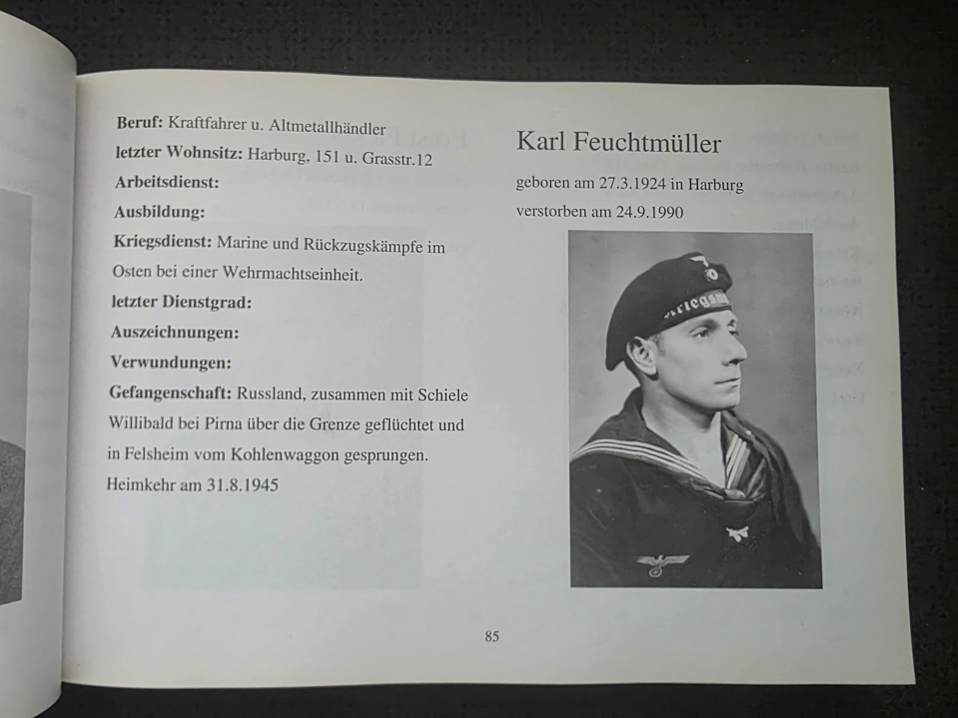 Gedenkbuch den Heimkehrern und Vertriebenen der Gemeinde Harburg RAR - www.mmilitaria.com