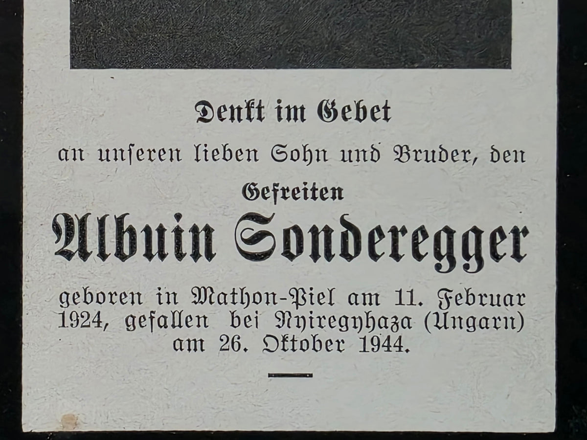 Sterbebild Gefreiter Mathon Nyíregyháza Budaörs Ungarn