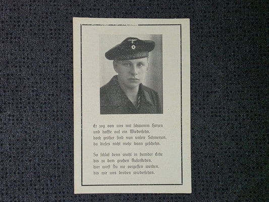 Sterbebild Hauptgefreiter Neuhaus Marine Auszeichnungen Prijepolje Höhe 1194 Serbien