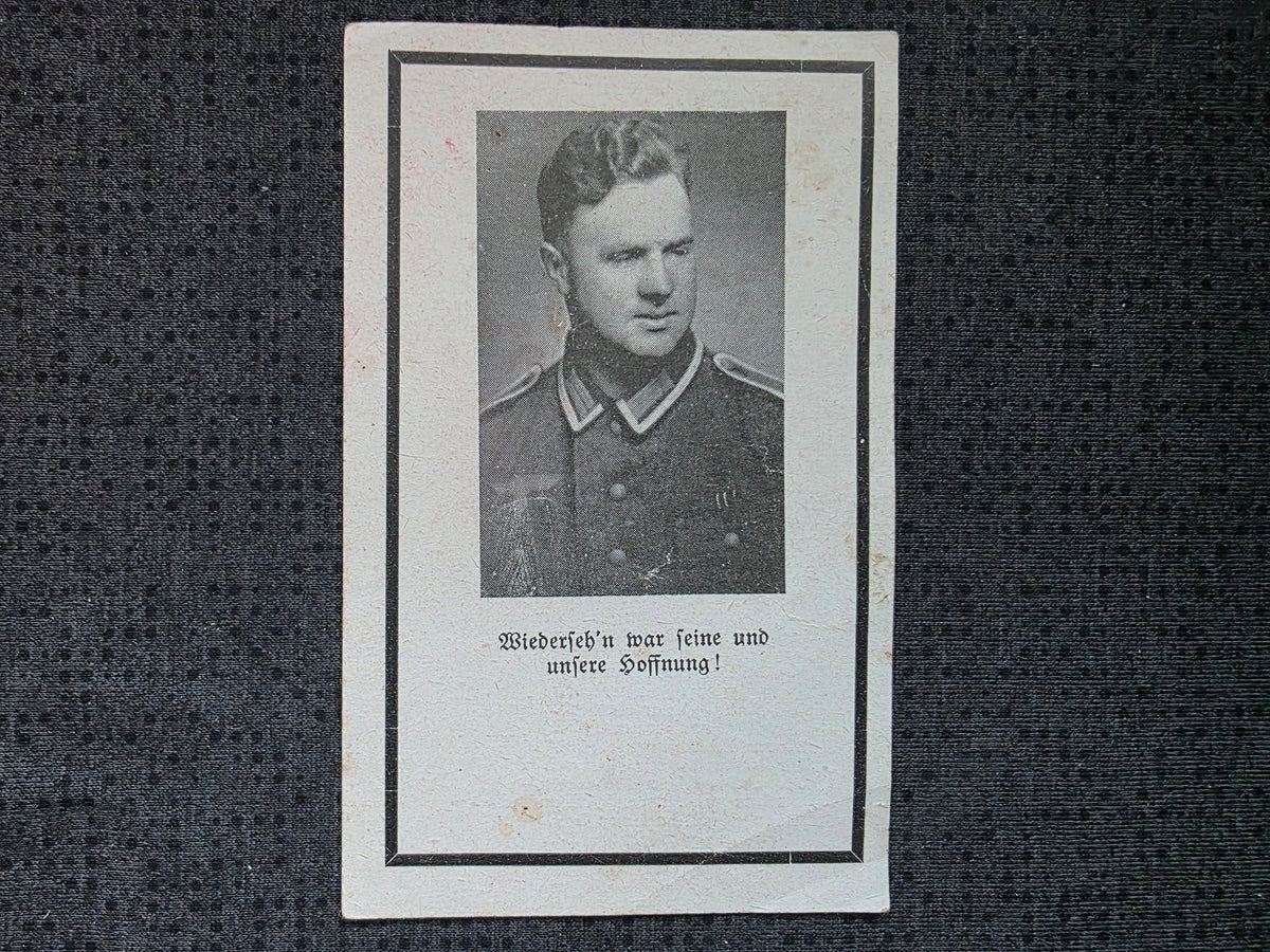 Sterbebild Unteroffizier Weibern Pionier Regt. NKS Pionier-Sturm Abz. Norden Ostfront