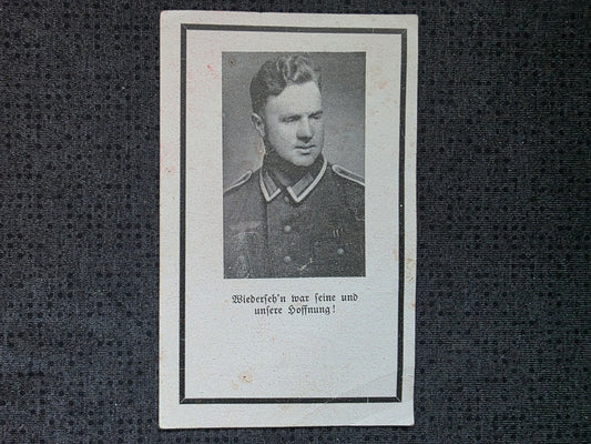 Sterbebild Unteroffizier Weibern Pionier Regt. NKS Pionier-Sturm Abz. Norden Ostfront