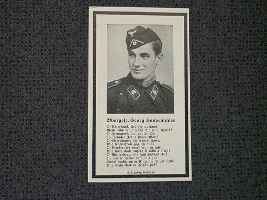 Sterbebild Obergefreiter Mühldorf Fahrer Panzer Regt. PSA Émiéville La Cambe Normandie Frankreich