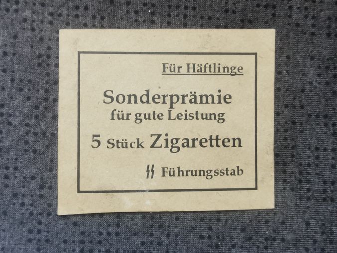 Marke Dokument SS-Führungsstab "Zigarettenprämie"