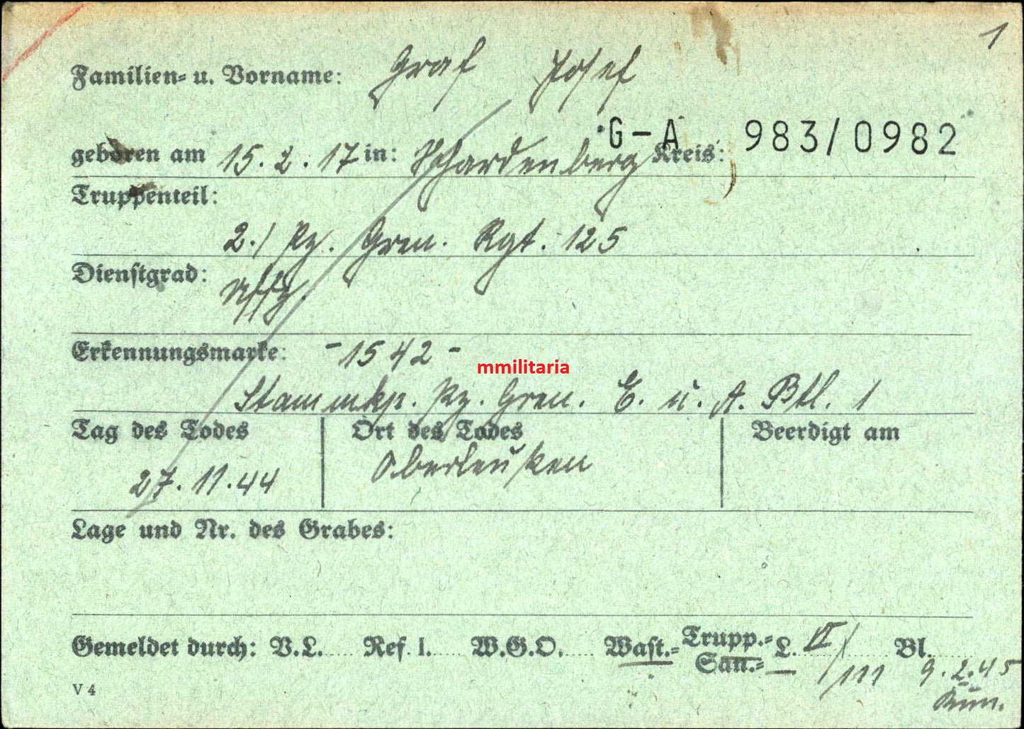 Sterbebild Unteroffizier Schardenberg Flieger später Panzerwaffe Oberleuken Kastel-Staadt Westen