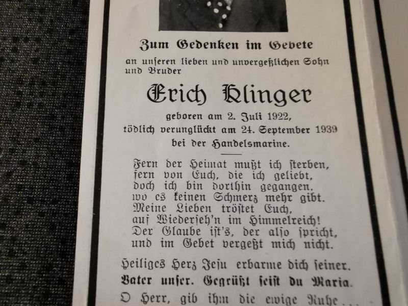 Sterbebild Brüder Handelsmarine & Gefreiter Gruppenführer Kampfgruppen-Division "Hermann Göring" Osten