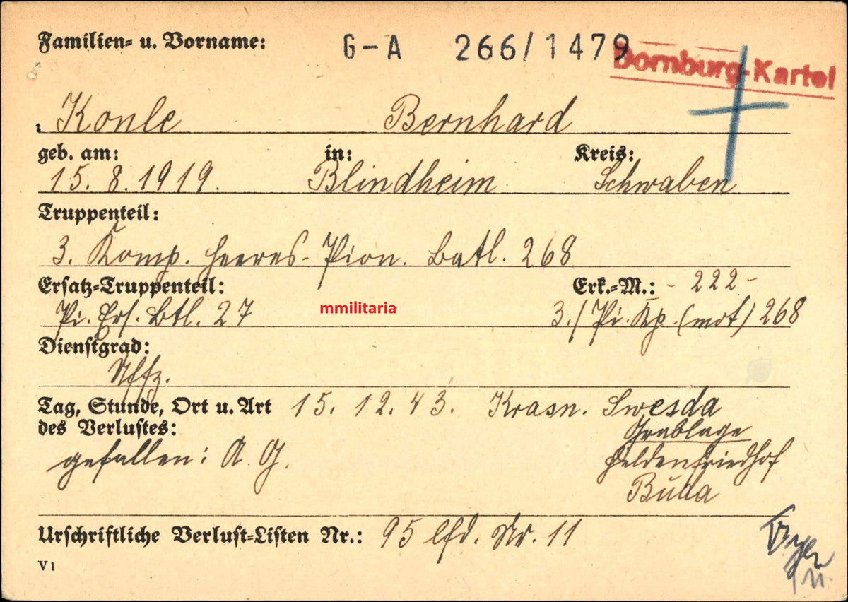Sterbebild Brüder Blindheim Unteroffizier Gruppenführer Heeres-Pio. Btl. 268 Feldwebel Panzerjäger Abt. Gyergyószentmiklós Ungarn