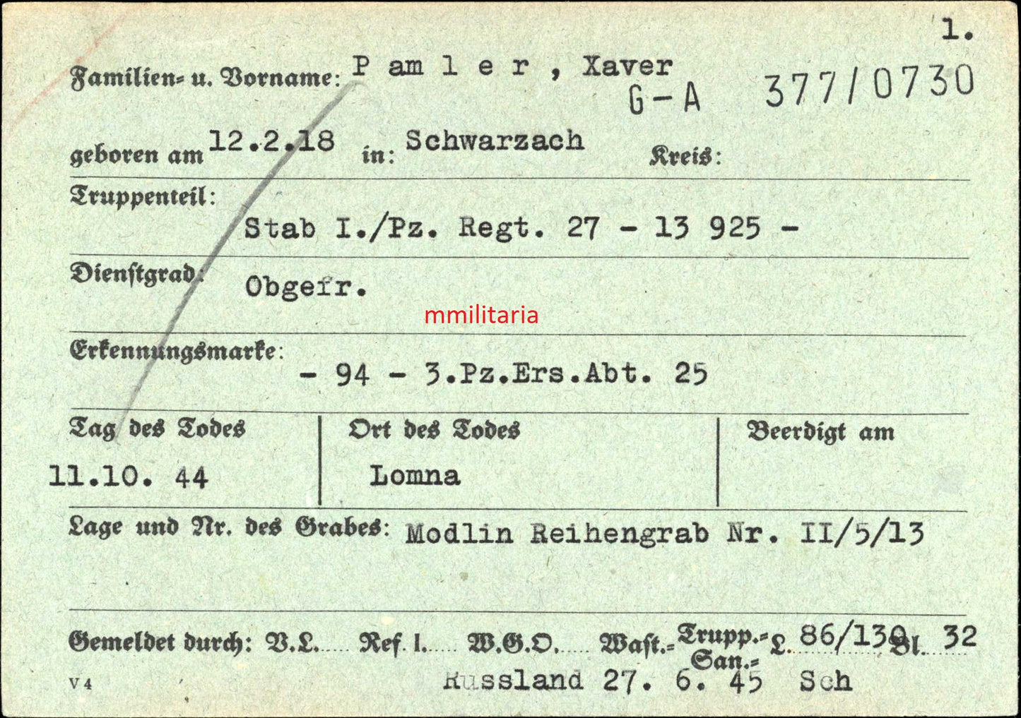 Sterbebild Brüder Obergefreiter Schwarzach Stab I/Pz. Regt. 27 PSA Modlin Polen Grenadier 6. Komp. Gren. Regt. "Hoch & Deutschmeister" Cassino Italien