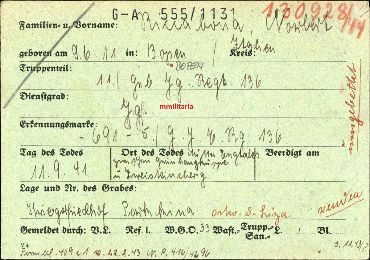 Sterbebild Jäger Bozen 11. Gebirgs-Jäger Regt. 136 Hoher Norden Grünhanghöhe Eismeerfront Parkkina Finnland