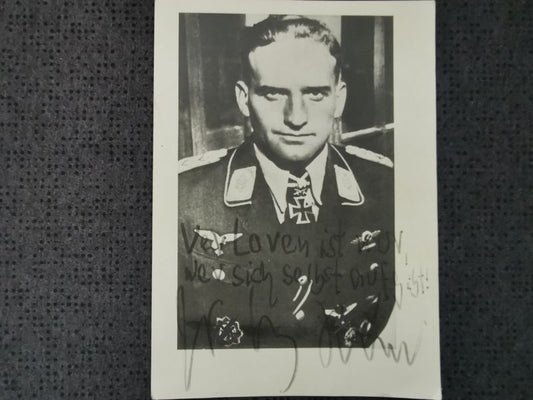 Foto Autogrammkarte H.U. Rudel Signiert Rarität Stukageschwader Ritterkreuzträger
