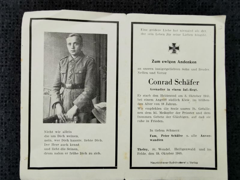 Sterbebild Grenadier 7. Komp. Füsilier Regt. 202 südlich Kiew Ukraine