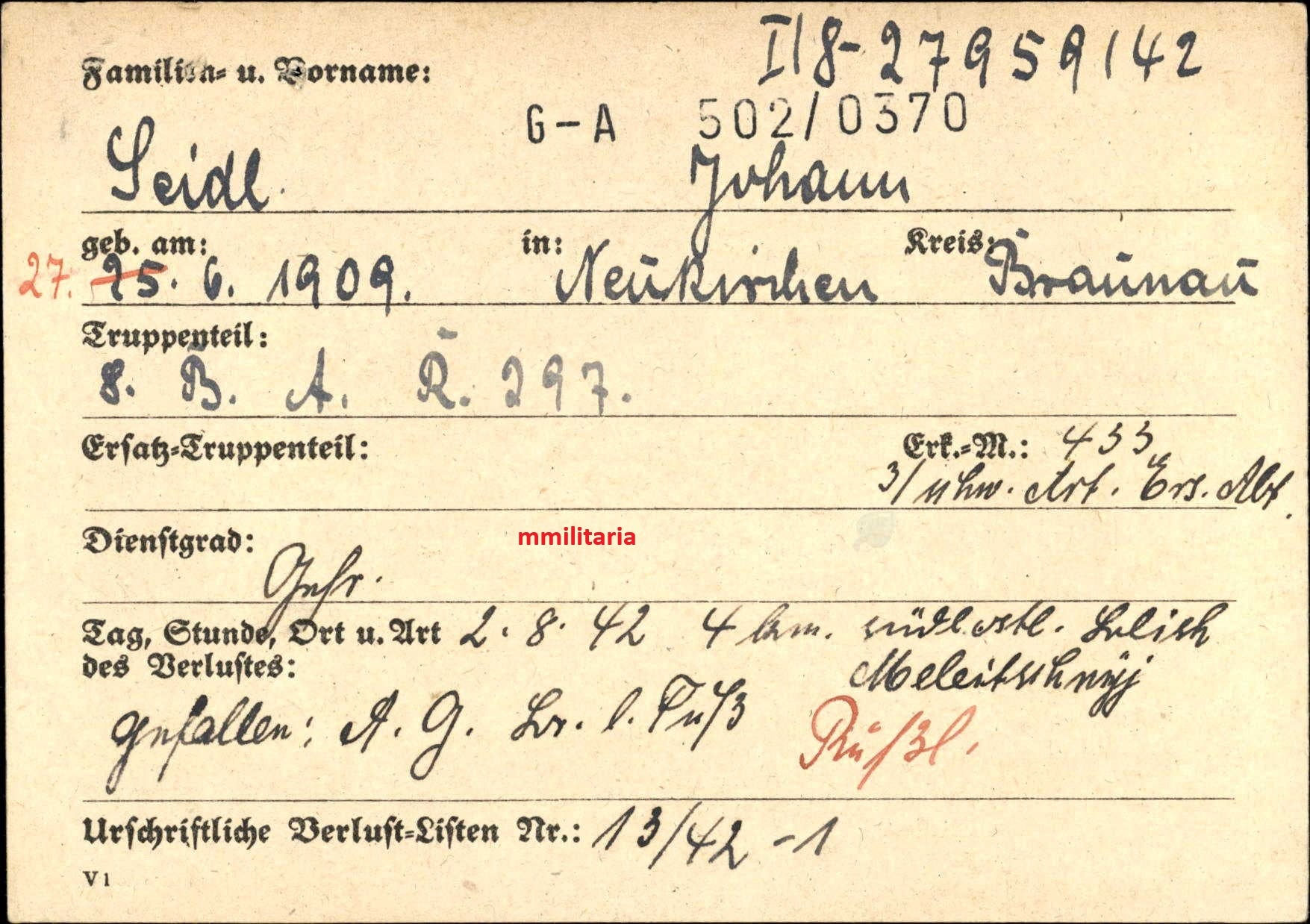 Sterbebild Brüder Neukirchen Gefreiter Art. Regt. 297 Obergefreiter Sebesh Russland - www.mmilitaria.com