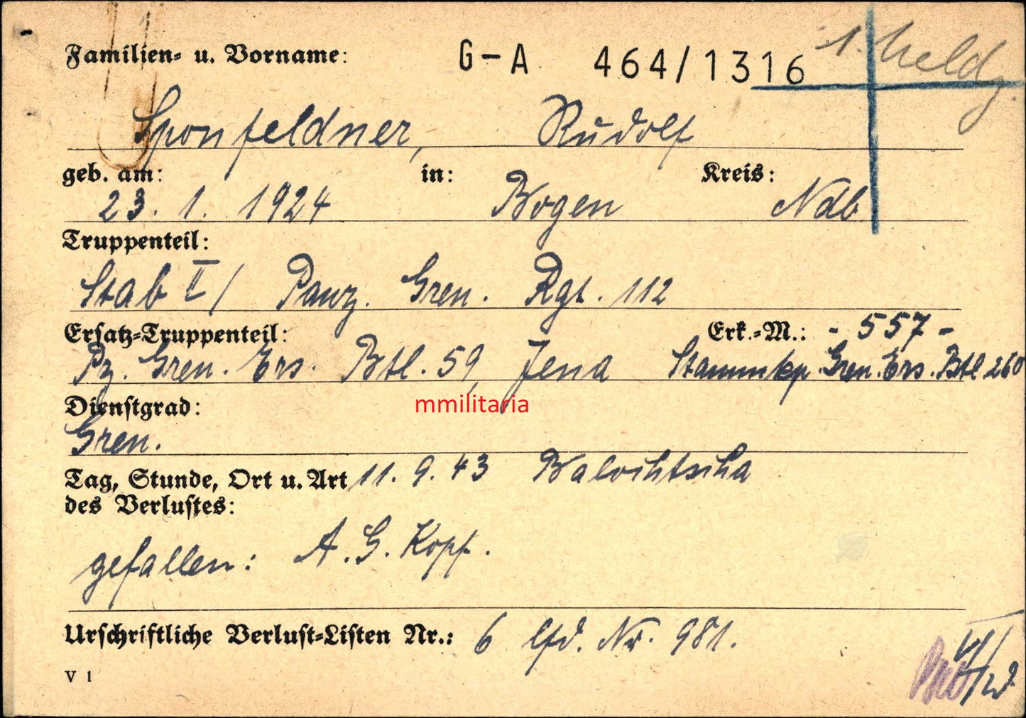 Sterbebild Brüder Bogen Grenadier Stab II Panzer-Gren. Regt. 112 Roslawl Obergefreiter Westen Haldern