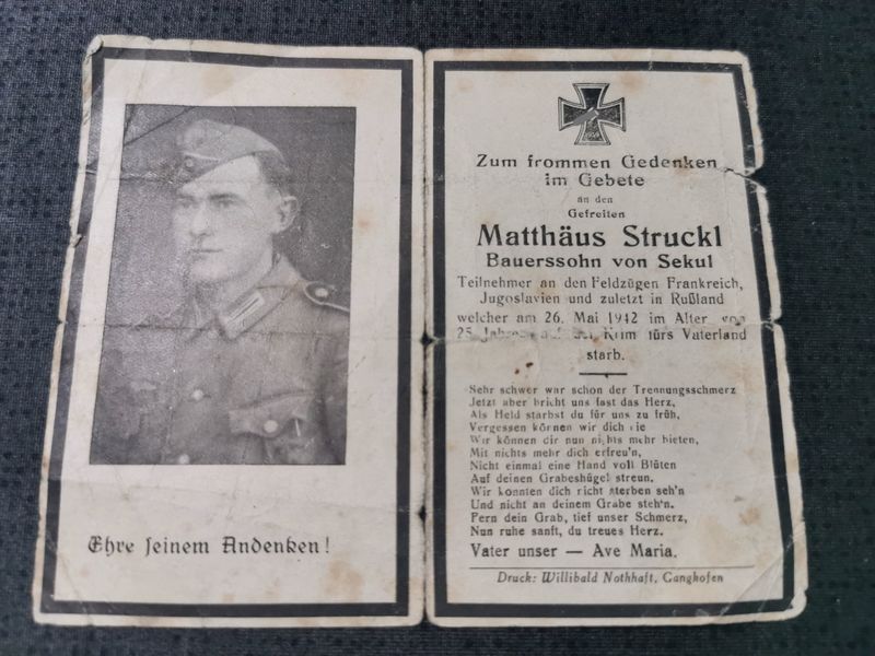 Sterbebild Gefreiter 11. Komp. Inf. Regt. 437 Prolom Sewastopol Ukraine