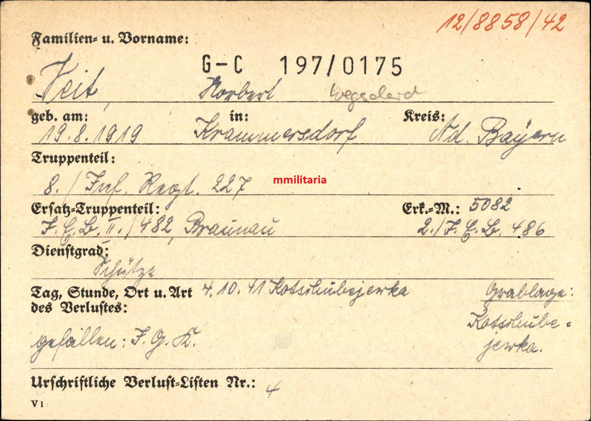 Sterbebild Brüder Kramersdorf Schütze 6. Komp. Inf. Regt. 85 Osse Polen 1939 Geb.-Jäger Regt. Ukraine