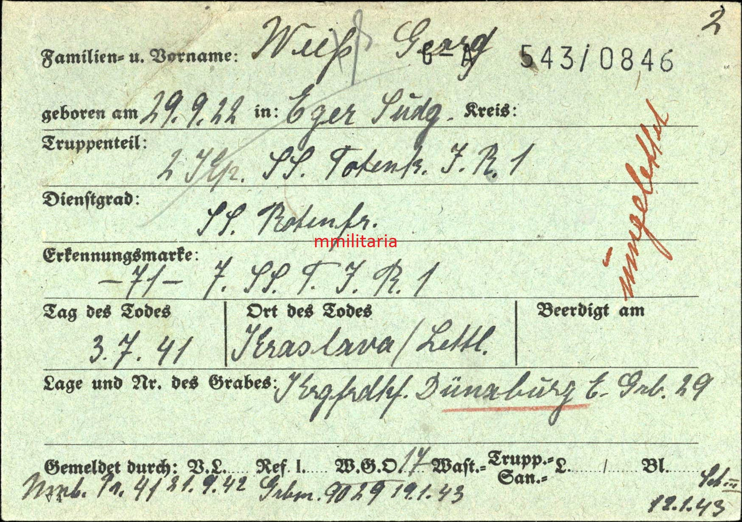 Sterbebild Brüder SS-Rottenführer Eger 2. Komp. SS. Totenkopf Inf. Regt. 1 Lettland SS-Unterscharführer Warschau Polen