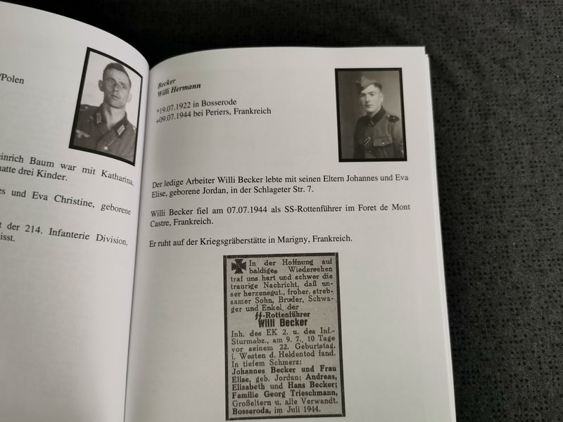Sterbebilder Gedenkbuch Bosserode Wildeck Gewidmet den gefallenen Soldaten Limitierte Edition