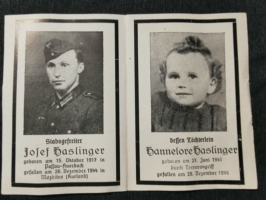 Sterbebild Stabsgefreiter Mazbites Saldus Kurland Lettland und Tochter 4 Jahre Terrorangriff - www.mmilitaria.com
