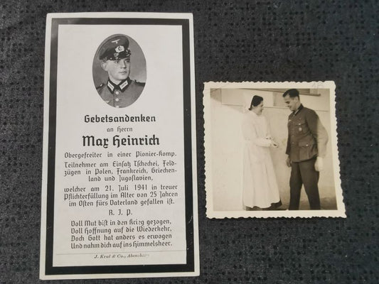 Sterbebild + Foto Obergefreiter Berlin 2. Mot. Pionier Btl. 88 Casauti Chisinau Moldawien - www.mmilitaria.com