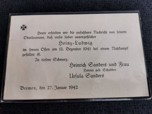Sterbebild Oberleutnant Nahkampf Osten - www.mmilitaria.com