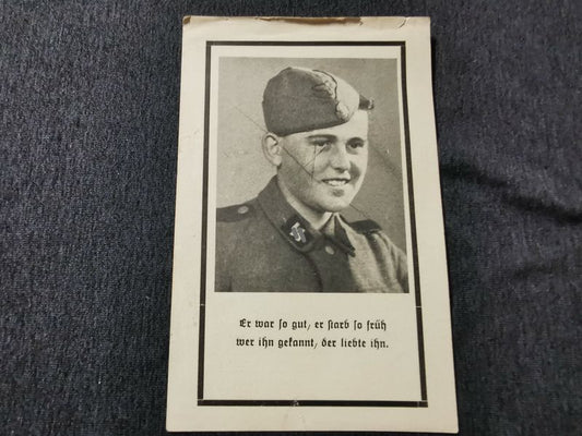 Sterbebild SS Pionier 18 Jahre St. Lo Normandie Orglandes Manche Frankreich