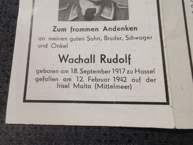 Sterbebild Brüder & Vater Hassel Unteroffizier 7/KG-77 JU-88 Mittelmeer Malta Endkampf Küstrin Ostpreußen Russland