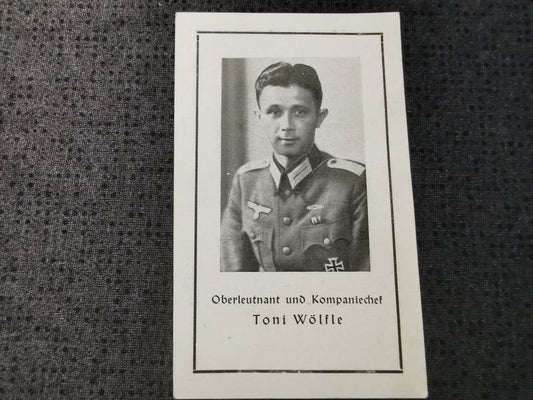 Sterbebild Oberleutnant Kompaniechef Grenadier Regt. EK I & II NKS Ardennen Luxemburg